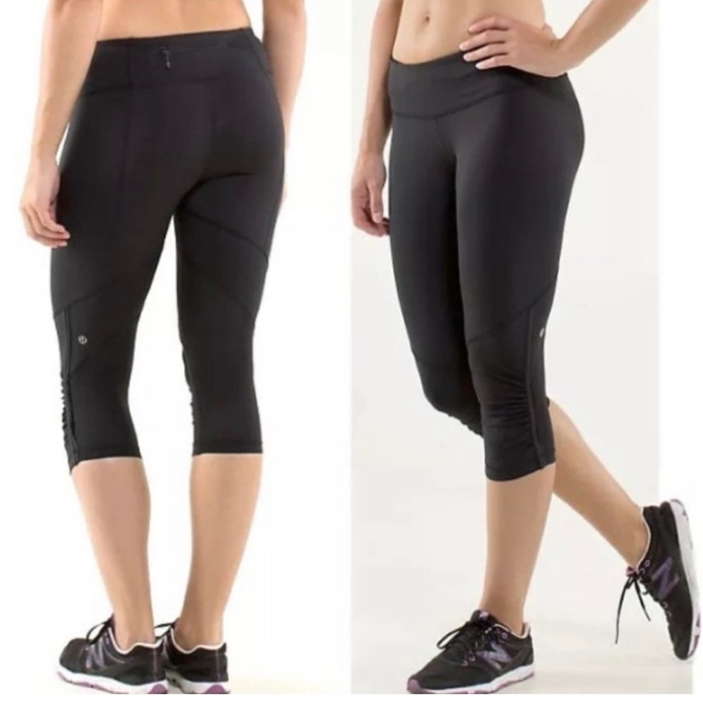 Lululemon Pace Crop 22” leggings ankle crop black VGUC
